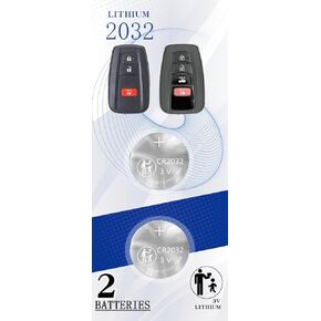 (2 Pack) Key Fob Battery Replacement for Toyota, OEM CR2032 Smart Remote Key Fob Battery fits (2016-2021) 86 Avalon C-HR Camry Corolla Highlander Prius Prime Rav4 (3 or 4 Button) HYQ14FBC