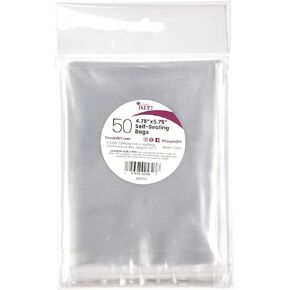 Cousin DIY Seal, 4.75 x 5.75 inch-50 Pack Self Seling Storage Bags, Clear