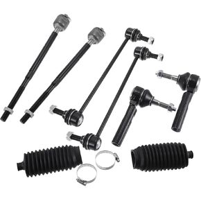 X AUTOHAUX 8pcs Front Suspension Kit Inner Outer Tie Rod End Front Sway Bar Link with Boot for Dodge Journey 2009-2016
