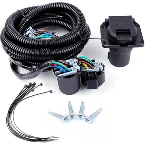 Zhushan 7-Foot 7 Pin Trailer Wiring Harness Extension 56070, RV Trailer Plug Adapter for Ford, Toyota, Chevy, Dodge Ram