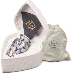 Small Keepsake Cremation Urn for Human Ashes Men Women with Velvet Heart Case, Bag & Funnel – Purple Mini Family Sharing Funeral Tiny Urn Male Female or Pet - Memorial Decorative Urn for Mom Dad