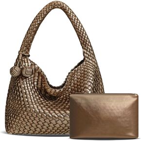 Woven Bag Purses for Women Vegan Leather Tote Bag Braided Shoulder Bag Hobo Underarm Bags