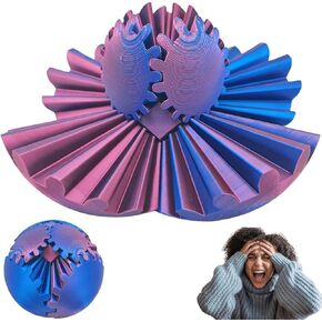 Gear Ball 3D Printed Gear Ball Spin Ball OR Cube Fidget Toy, Gear Sphere, Relieves Stress Anxiety Fidget Toys for ensory Needs and Autism, Gear Ball Fidget Toy