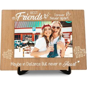 Friends Pictures Frame, Best Friends Forever Never Apart Photo Frame with Stand, Friendship Gifts for Best Friend, Farmhouse Home Living Room Bedroom Office Decoration -a45