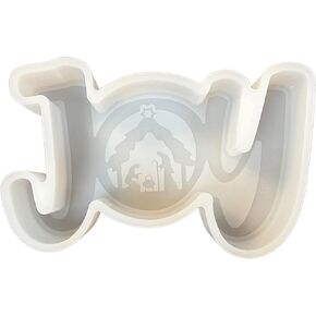 Joy Christmas Holiday Freshie Silicone Mold Nativity Scene Tree Religious Santa Heat Resistant Baking Scented Aroma Beads Freshie Supplies 3x4" inches Joy