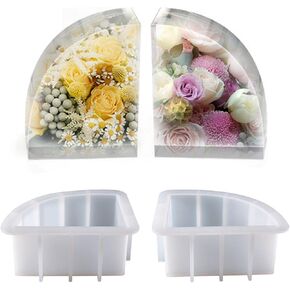 JIANWEI 2pcs Bookend Resin Molds, Large Silicone Molds Book Organize Silicone Mold, Flower Preservation Bookends DIY Art, Crystal Epoxy Resin Molds for Office Home Decoration(Size:Sector)