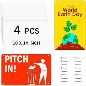 4 Pack 10"x 14" Sublimation Metal Sign Blanks, 0.65mm White Blank Metal Signs Aluminum Metal Signs for Parking Garden Advertising Sign