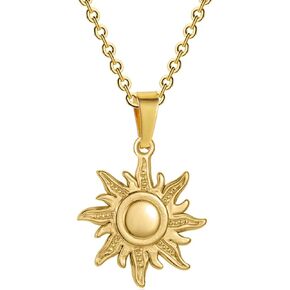 Jude Jewelers Stainless Steel Shining Sun Sunshine Style Holiday Vacation Party Pendant Necklace