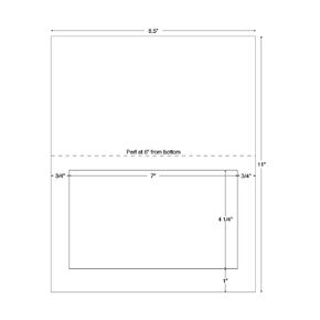 Tabbies PayPal Integrated Shipping Label with Tear Away Paper Receipt, Printable Sheet with Label, 7" W x 4-1/4"H with Perforation, 1,500 Sheets