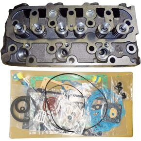 Complete D1105 Cylinder Head with Valve&Full D1105 Head Gasket Kit for Kubota D1105 Compatible with B26 B7610 F2880 FZ2400 RTV1140CPX RTV1100MCW