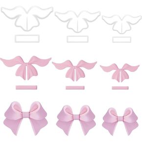 Molain 6Pcs/3Set Bow Polymer Clay Cutters, Cute Bowknot Clay Earring Cutters DIY Earrings Necklace Pendants Hair Clips Soft Pottery Earring Making Kit Bows Polymer Clay Tools Jewelry Making Supplies