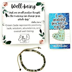 Inspirational Bracelet Gift Set with Enamel Pin, Message Card and Gift Packaging by ELLIE O. & CO