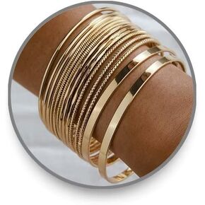 14 قطعة بوهو متعدد الإسورة سوار مجموعة الطبقات تكويم محكم الشرير مكتنزة خاتم هدايا مجوهرات أنيقة للنساء in Kuwait