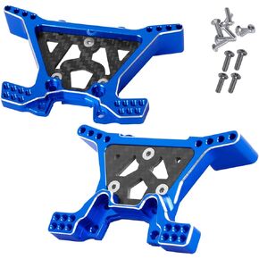 Aluminum Front Rear Shock Tower Shock Mounts Upgrades Part for 1/10 Slash 4X4 VXL/Stampede 4WD VXL,RC Front Rear Shock Tower Shock Hop-Up,Navy Blue