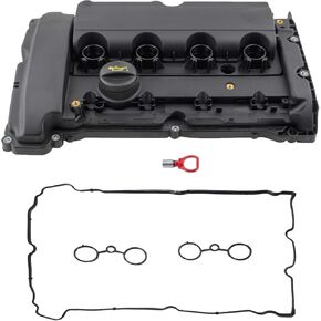 11127646555 Engine Valve Cover with Gasket & Oil Filler Cap for Mini Cooper 2007-2012 L4 1.6L DOHC, 11127561714 11127572854 11127585907