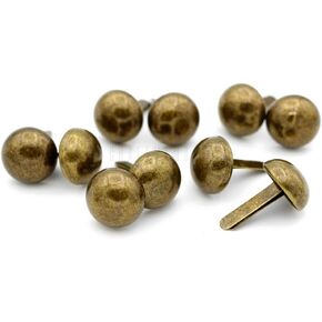 CRAFTMEMORE Round Brads Purse Feet Handbag Nailheads Spike Prong Studs 15MM 18MM 20MM 22MM 50 PCS (15 mm (≈5/8"), Silver)