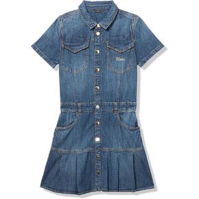 GUESS Girls' Short Sleeve Denim Dress