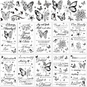 Whaline 10 Sheets Flower Rub on Transfers for Furniture and Crafts Vintage Floral Furniture Rub on Transfers Stickers Decal for Home Office DIY Art Craft Decor, 6 x 11.4 Inch