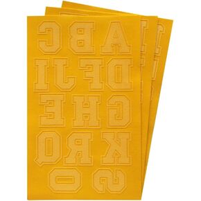 Iron on Transfer Flock Letter & Number 1-3/4-Inch for Clothing (Gold - 3 Sheet)