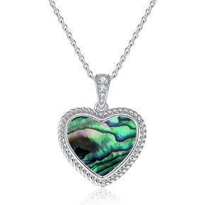 Heart Necklace for Women 925 Sterling Silver Heart Gemstone Fine Jewelry Anniversary Birthday Christmas Gifts for Women Her Mom Wife