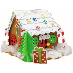 4E's Novelty 6 Foam Gingerbread House Kit Crafts (6 Pack) Bulk Christmas Crafts for Kids - DIY Holiday Activity Arts and Crafts