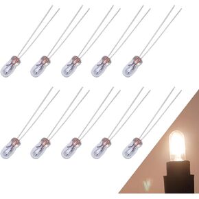 10 PCS T3 Car Halogen Instrument Light, 12V 30MA Vehicle Width Light, Super Bright Waterproof Design, Universal Automotive Lighting Bulb Accessories for Most Cars (White)