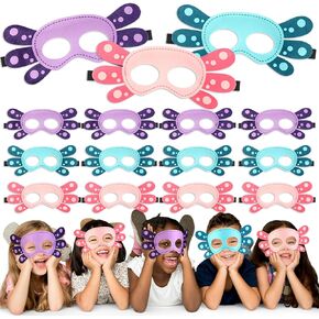 24 Pcs Axolotl Party Favors Axolotl Felt Mask Bulk for Birthday Valentines Party Supplies Decorations for Class Kids