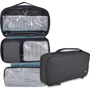 WELKINLAND 6-Pockets Toiletry bag, Shaving bag, Shower bags men, Mens bathroom bag, Hygiene bag men, Mens overnight bag toiletries, Mens toiletry bags traveling, Hanging toiletry bag men