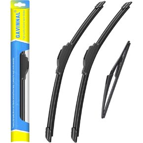 Gavimnal® Silicone Wiper Blades Replacement For 2012-2016 Subaru Impreza, All-Season Front Rear Windshield Wiper Blades(Set of 3)
