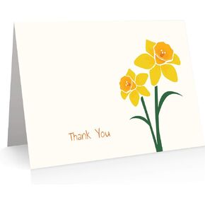 Daffodil Thank You Cards (24 Foldover Cards and Envelopes)