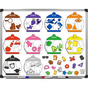 10 Packs Color Recognition Magnetic Sorting Set for Refrigerator for Toddlers above 3 Educational Magnet Color Matching Magnet for Baby Kids Preschool Learning Magnets for Whiteboard Classroom Game