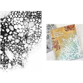 Bubble Lithosporic Spoondrift Pattern Backdrop Clear Rubber Stamp DIY Scrapbooking Stamping Seal Silicon Stamp Craft Cardmaking Art Album Decor Gift Paper Card 5.5x8 inch