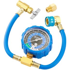 R1234YF Refrigerant Charge Hose, R1234YF Recharge Kit with R1234YF Self-Sealing Adapter, with 1234YF Puncture Can Tap and R1234YF Low Side Quick Coupler