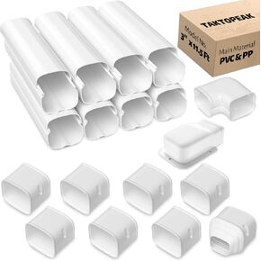3" 11.5 Ft PVC & PP Line Set Cover, Line Hide for Mini Split Air Conditioner and Central AC