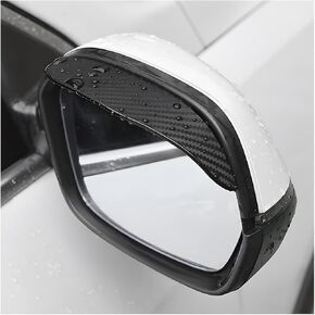 2 PCS Car Mirror Visor Rain Cover, Waterproof Vehicle Rearview Mirror Rain Eyebrow, Carbon Fiber Automobile Rear View Side Mirror Rain Guard, Universal Car Accessories (Aluminum Black)
