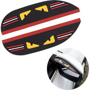 UYYE 2 Pcs Car Side Mirror Rain Visor Guard, Car Accessories,PVC Car Rear View Mirror Rain Eyebrow, Waterproof Auto Mirror Rain Visor Guard for Most Car Truck SUV (Black/Monster)