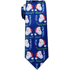 Festival Christmas Ties for Men Silk Printed Necktie with Gift Box