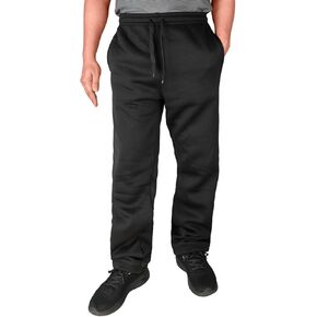 Fleece Lined Mens Sweatpant Basic Baggy Athletic Running Drawstring Open Bottom Workout Active Sweat Pants