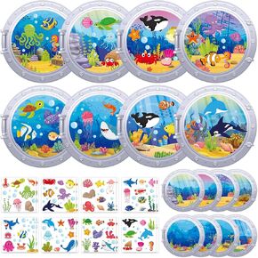 party greeting 16 Pack Sea Animal Scene Stickers Art Craft for Kids Ocean Animal Cardboard with Sea Life Stickers Ocean DIY Ornaments Gift for Under The Sea School Home Classroom Game Activities