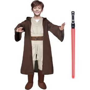 Knight Costume kids Tunic Uniform Hooded Robe Set with Sword Halloween Knights Cosplay