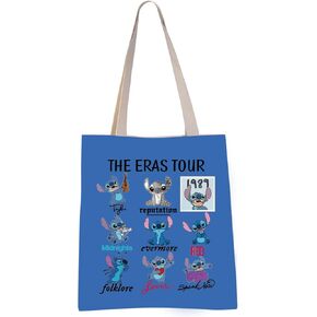 VAMSII Cartoon Lover Gift Stitch The E T Tote Bag Gift For Women Singer Cartoon Gift