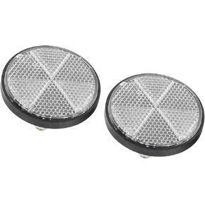 ACROPIX Pair M6x1.0 White Plastic Universal Screw Mount Reflective Warning Reflector for Motorcycle Bike Car Parts
