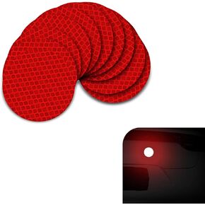 10 PCS Car Reflective Strips, PET Waterproof Sun Protection Trunk Door Car Body High Visibility Safety Reflective Warning Stickers, Adhesive Accessories, for Most Cars Trucks Motorcycles (Red)