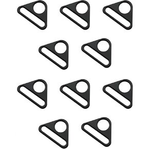 Maxmoral 10PCS Black Triangle Buckle Adjuster D Ring Adjuster Triangle Strip Swivel Clip Zinc Alloy