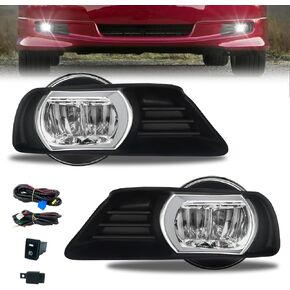 LED Fog Lights Compatible with 2007 2008 2009 Camry 07 08 09, 1 Pair of Front Bumper Driving Fog Lamps with Switch and Wiring Kit- Clear Lens