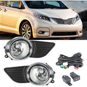 2Pcs Fog Lights Assembly with Bulb and Switch Wiring Kit Replacement for 2011-2015 Sienna