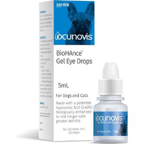 Sentrx Ocunovis Gel Eye Drops for Dogs & Cats, Eye Lube for Dogs Allergy Relief Lubricant, Dogs with Dry Eyes, Artificial Tears, 5 ml (3-Pack)