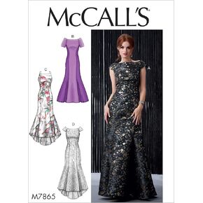 McCall Pattern McCall's Women's Floor-Length Evening Dress, Sizes 14-22 Sewing Pattern, Plain