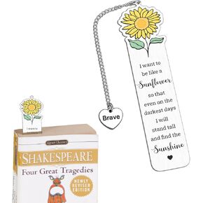 Stocking Stuffers for Women, White Elephant Gifts, Stocking Stuffers for Teens Teen Girls, Christmas Gifts for Women Girls Sunflower Bookmark Gifts for Book lovers Gifts for Coworkers Friends Daughter