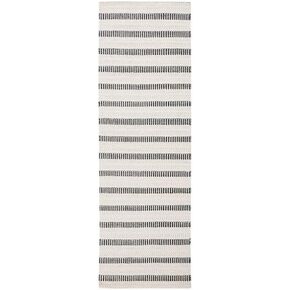 SAFAVIEH Vermont Collection Runner Rug - 2'3" x 8', Black & Ivory, Handmade Wool, Ideal for High Traffic Areas in Living Room, Bedroom (VRM804Z)